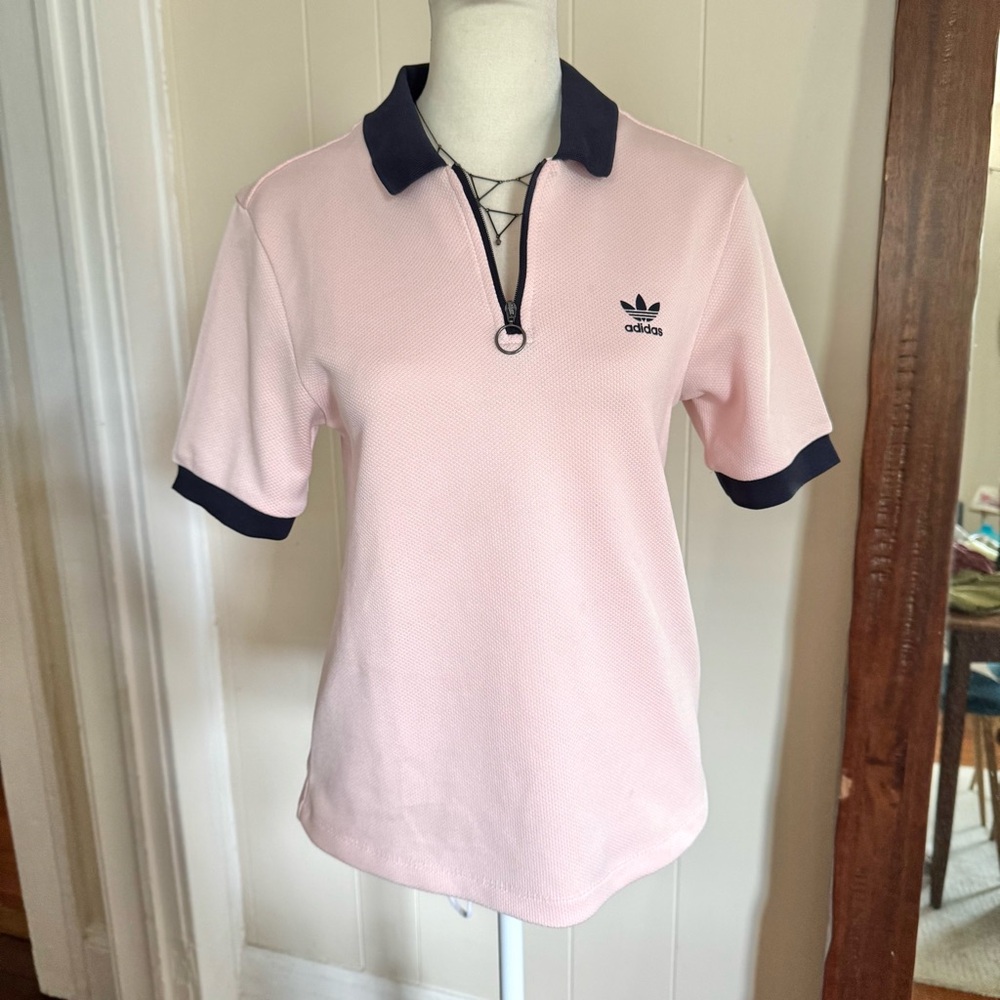 Adidas Originals Women's Polo Osaka T-Shirt in Icey Pink size Small